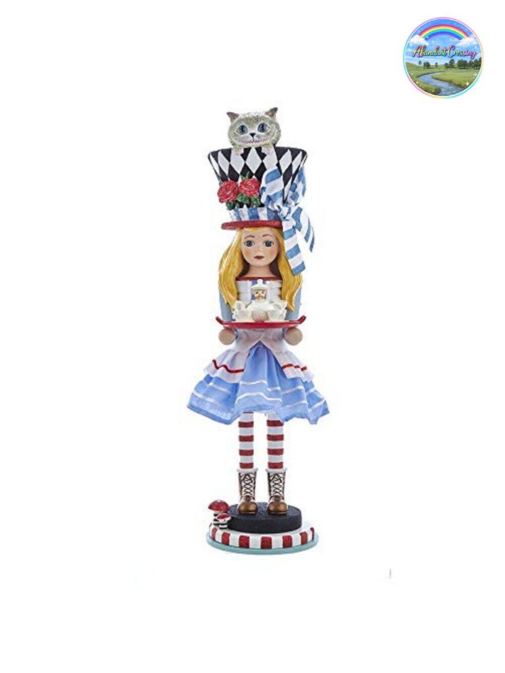 Hollywood Nutcracker Alice in Wonderland Wood Figurine 19.5"